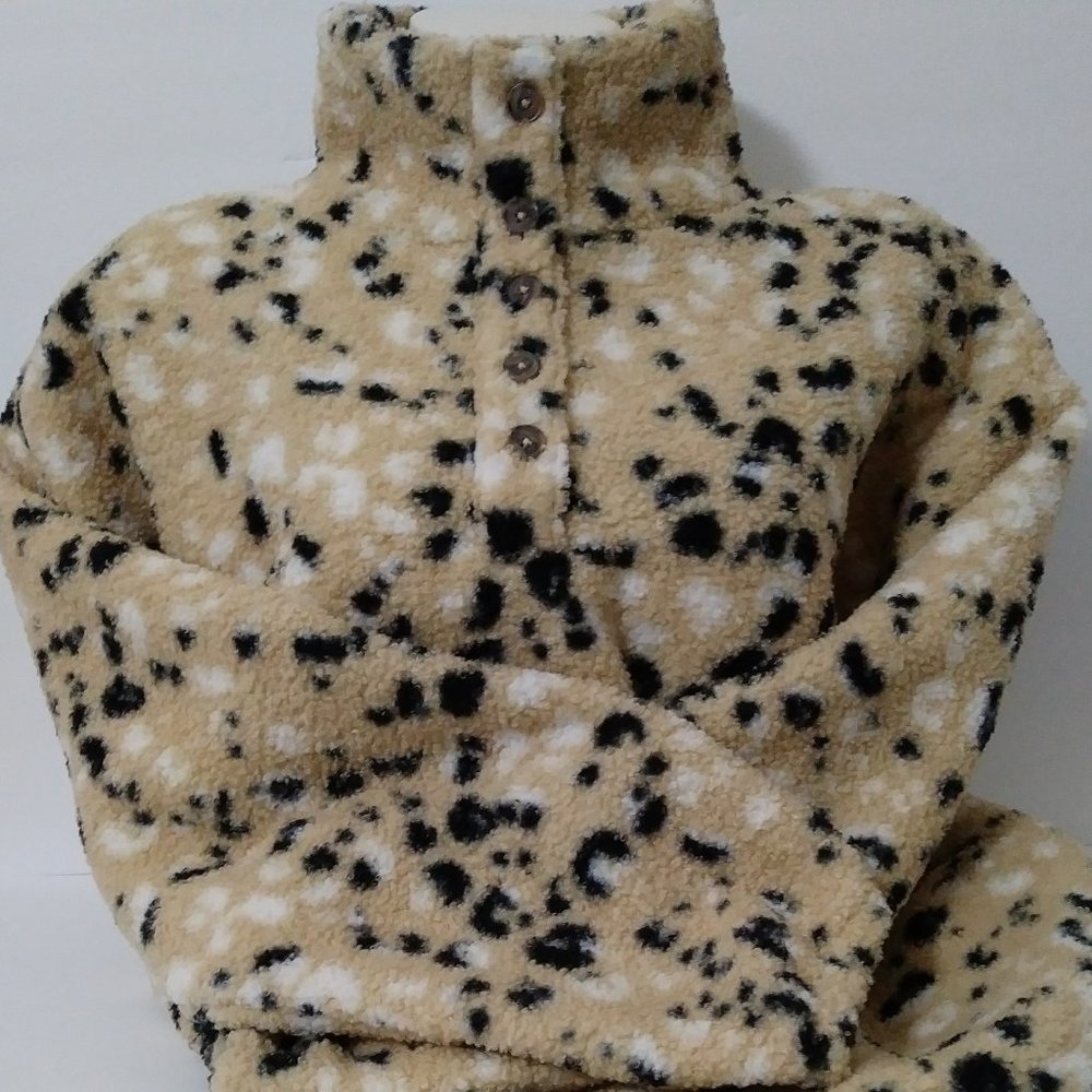 Loft Outlet Sherpa Cheetah Print Jacket Large